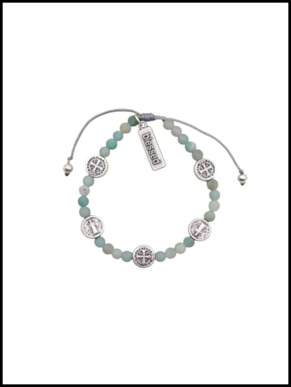 Handwoven Spiritual Protection Bracelet with Benedictine Medals